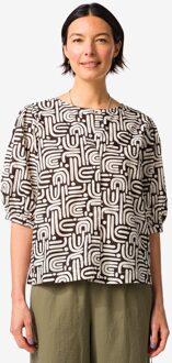 Hema Damesblouse Sophie grafisch bruin (bruin)