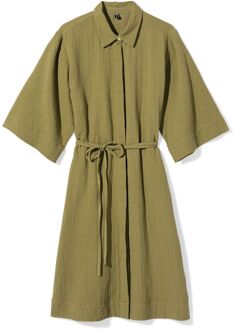 Hema Damesblousejurk Lynn regular fit mousseline groen (groen) - S