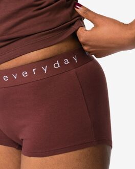Hema Damesboxer katoen everyday tailleband donkerbruin (donkerbruin) - M