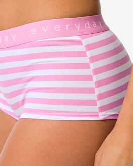 Hema Damesboxer katoen everyday tailleband strepen roze (roze) - XL