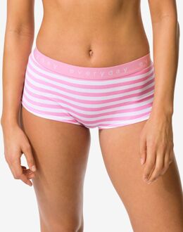 Hema Damesboxer katoen everyday tailleband strepen roze (roze)