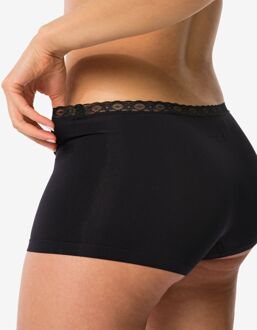Hema Damesboxer naadloos micro met kant zwart (zwart) - L