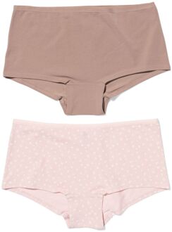 Hema Damesboxers katoen bloemen - 2 stuks lichtroze (lichtroze) - M