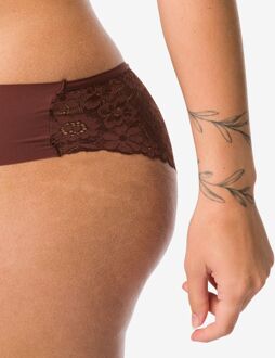 Hema Damesbrazilian micro met kant donkerbruin (donkerbruin) - L