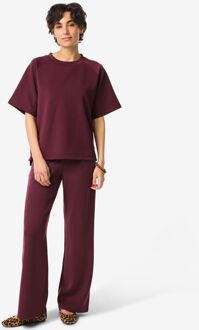 Hema Damesbroek Elly regular fit jersey bordeauxrood (bordeauxrood) - XL