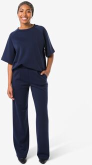 Hema Damesbroek Elly regular fit jersey donkerblauw (donkerblauw) - XL