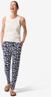 Hema Damesbroek Mila regular fit bladeren donkerblauw (donkerblauw)