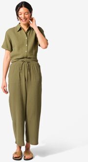 Hema Damesbroek regular fit mousseline groen (groen) - XL