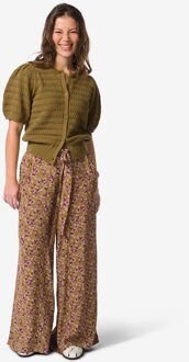 Hema Damesbroek Remmy wide fit bloemen groen (groen) - L