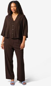 Hema Damesbroek Selma wijd donkerbruin (donkerbruin) - XL