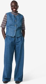 Hema Damesbroek Suzy wijd middenblauw (middenblauw) - L