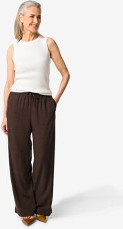 Hema Damesbroek Tatum regular fit donkerbruin (donkerbruin) - S