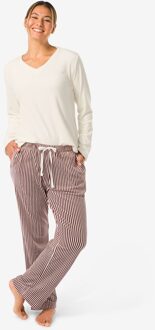 Hema Damesbroek velours strepen donkerbruin (donkerbruin) - L