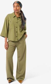 Hema Damesbroek Wendy wide leg olijf (olijf) - M