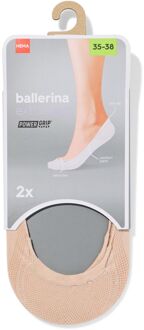 Hema Damesfooties naadloos - 2 paar naturel (naturel) - 35/38