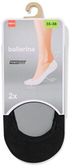 Hema Damesfooties naadloos - 2 paar zwart (zwart) - 35/38