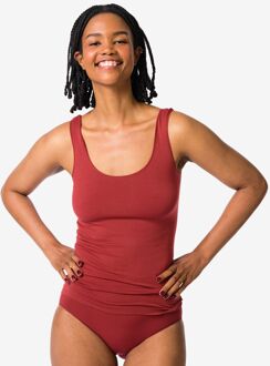 Hema Dameshemd naadloos micro spaghettibandjes donkerrood (donkerrood) - XL