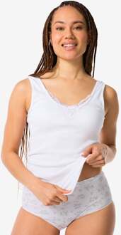 Hema Dameshemden met kant - 2 stuks wit (wit)