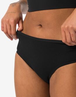 Hema Dameshipster katoen met kant zwart (zwart) - XS