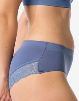 Hema Dameshipster naadloos micro met kant blauw (blauw) - L