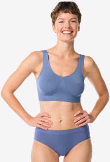 Hema Dameshipster naadloos micro met kant blauw (blauw)