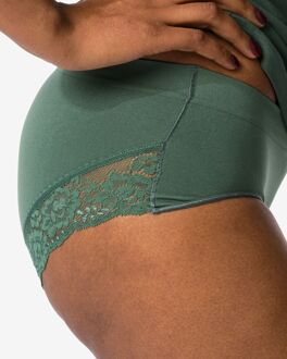 Hema Dameshipster naadloos micro met kant donkergroen (donkergroen) - S