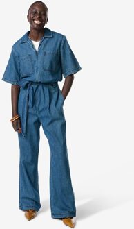 Hema Damesjumpsuit Suzy denim middenblauw (middenblauw) - XL