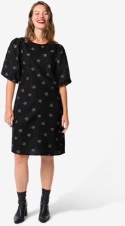 Hema Damesjurk Dawn crinkle zwart (zwart) - S