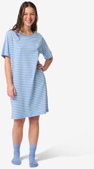 Hema Damesnachthemd jersey strepen blauw (blauw) - M