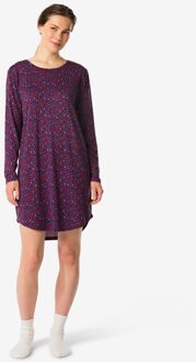 Hema Damesnachthemd micro luipaard bordeauxrood (bordeauxrood) - XL