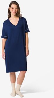 Hema Damesnachthemd viscose donkerblauw (donkerblauw) - L