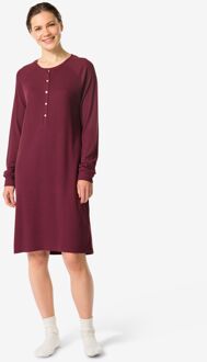 Hema Damesnachthemd viscose wafel bordeauxrood (bordeauxrood) - XL