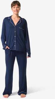 Hema Damespyjama donkerblauw (donkerblauw) - XL