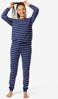Hema Damespyjama gestreept donkerblauw (donkerblauw) - M