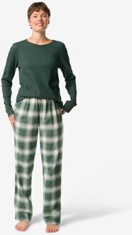 Hema Damespyjama ruiten donkergroen (donkergroen) - S