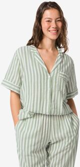 Hema Damespyjamatop Tokkie seersucker strepen groen (groen) - M