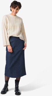 Hema Damesrok Simone midi donkerblauw (donkerblauw) - XL