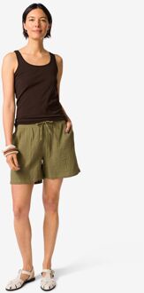 Hema Damesshort relaxed fit mousseline groen (groen) - XL