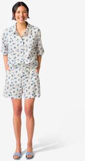 Hema Damesshort Sally wide fit seersucker bloemen multi (multi) - XL