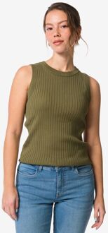 Hema Damessinglet Frida rib groen (groen) - M