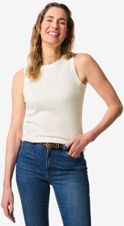 Hema Damessinglet Frida rib wit (wit) - L