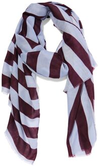 Hema Damessjaal 185x80cm voile strepen rood-blauw