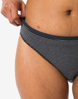 Hema Damesslip katoen - 2 stuks zwart/wit (zwart/wit) - XL