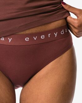 Hema Damesslip katoen everyday tailleband donkerbruin (donkerbruin) - M