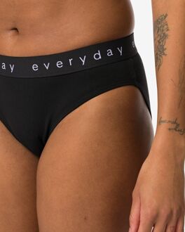 Hema Damesslip katoen everyday tailleband zwart (zwart) - S