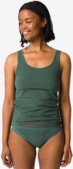 Hema Damesslip naadloos micro met kant donkergroen (donkergroen)