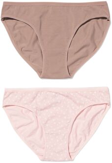 Hema Damesslips katoen bloem - 2 stuks lichtroze (lichtroze) - M
