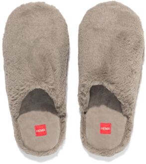 Hema Damessloffen imitatiebont beige taupe (taupe) - 37/38