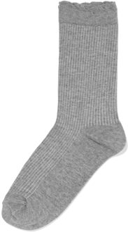 Hema Damessokken rib grijsmelange (grijsmelange) - 39/42