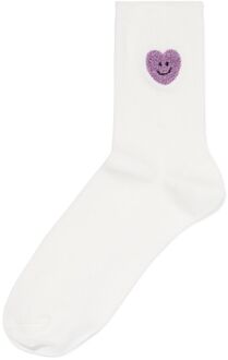 Hema Damessokken rib hartje gebroken wit (gebroken wit) - 35/38
